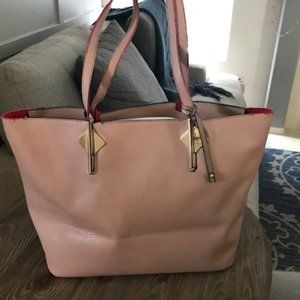 Pretty Blush Color Vegan Leather Purse/Tote Used